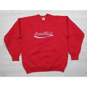 Vintage Coca-Cola Jesus Real Thing Sweatshirt 90's USA Fruit of Loom Size (L)